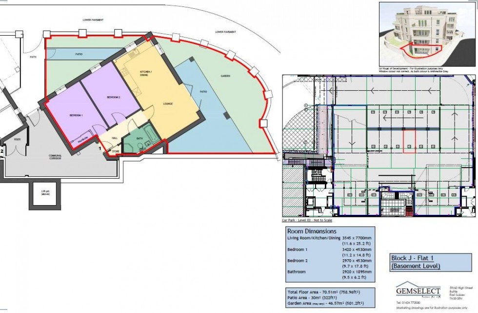 Floorplan for Apartment 1 Victoria House, Monument Way, St Leonards-on-sea