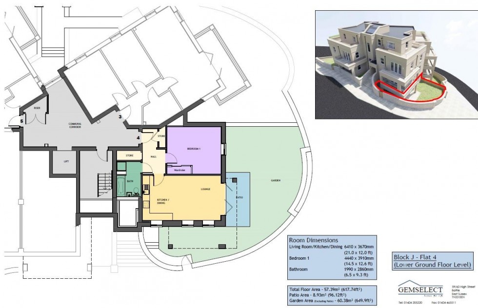Floorplan for Apartment 4, Archery Road, St Leonards-on-sea