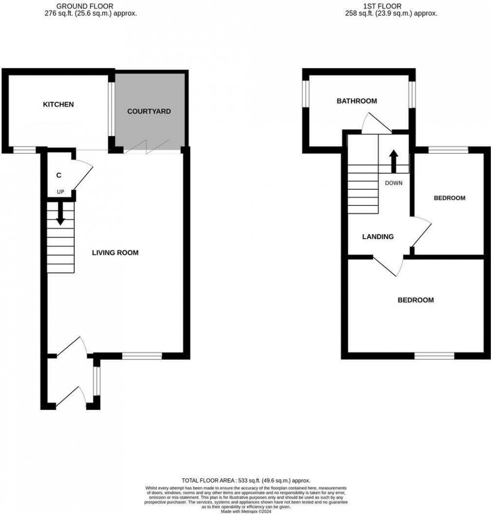 Floorplan for Oxford Terrace, Hastings