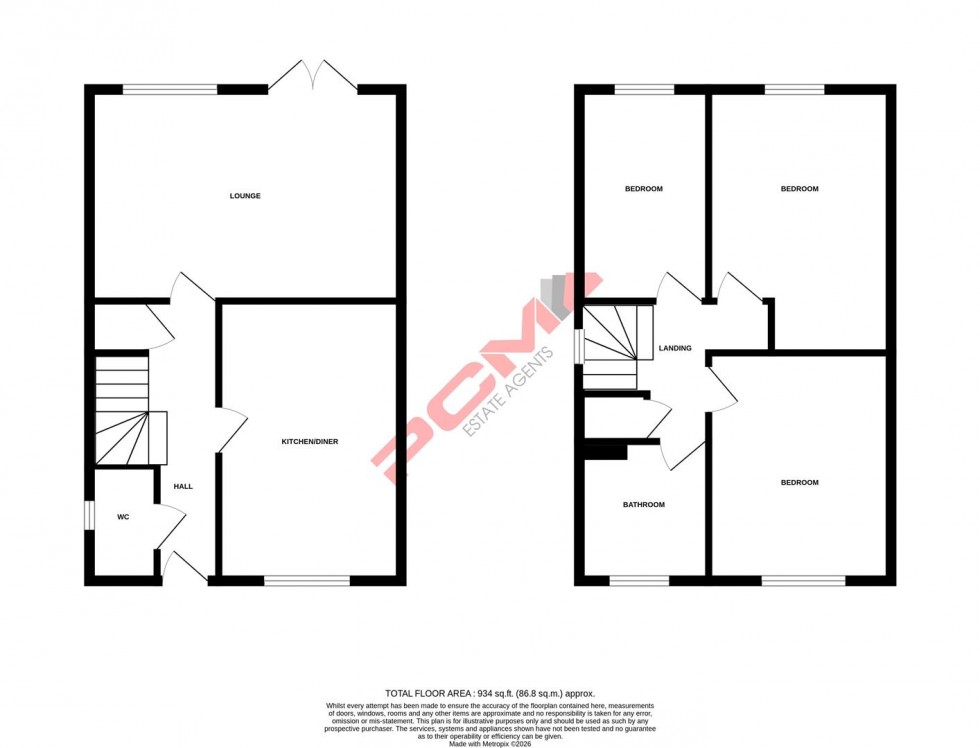 Floorplan for Upper Broomgrove Road, Hastings