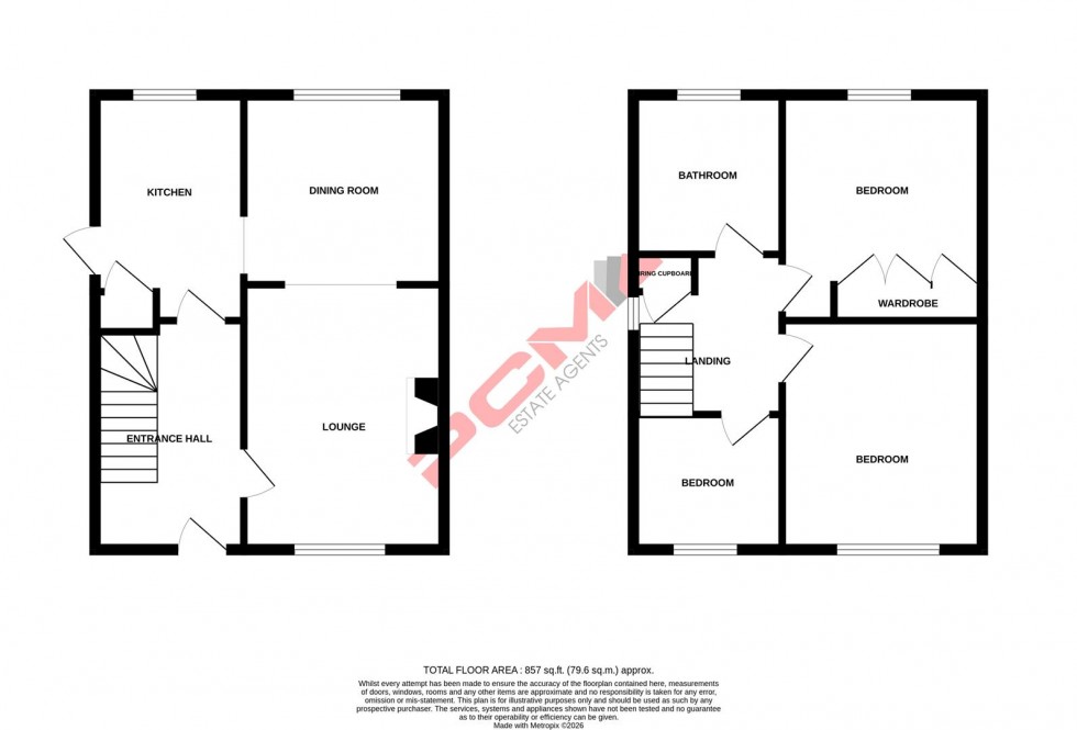 Floorplan for Fairstone Close, Hastings